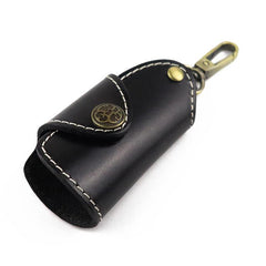 Cool Black Leather Men's Key Wallet Car Key Red Holder Key Holder For Men