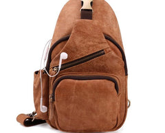 Cool Camel Leather Chest Bag Sling Bag Sling Crossbody Bags For Men - imessengerbags