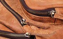 Cool Camel Leather Chest Bag Sling Bag Sling Crossbody Bags For Men - imessengerbags