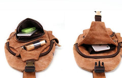 Cool Camel Leather Chest Bag Sling Bag Sling Crossbody Bags For Men - imessengerbags