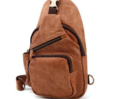 Cool Camel Leather Chest Bag Sling Bag Sling Crossbody Bags For Men - imessengerbags