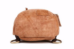 Cool Brown Mens Leather One Shoulder Backpack Chest Bag Sling Bag For Men