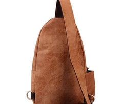 Cool Camel Leather Chest Bag Sling Bag Sling Crossbody Bags For Men - imessengerbags