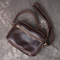 Cool Brown Leather Men's Small Shoulder Bag Messenger Bag Side Bag For Men - imessengerbags