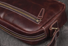 Cool Brown Leather Men's Small Shoulder Bag Messenger Bag Side Bag For Men - imessengerbags