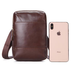 Fashion Brown Leather Men's Belt Pouch Belt Bag Black Mini Side Bag For Men - imessengerbags