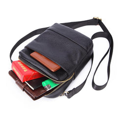 Fashion Brown Leather Men's Belt Pouch Belt Bag Black Mini Side Bag For Men - imessengerbags