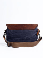 Casual Waxed Canvas Leather Mens MIni Side Bag Gray Courier Bag Messenger Bag for Men - imessengerbags