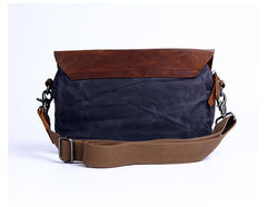 Casual Waxed Canvas Leather Mens MIni Side Bag Gray Courier Bag Messenger Bag for Men - imessengerbags