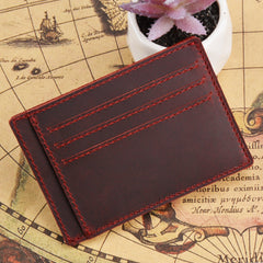 VINTAGE BROWN LEATHER MEN'S FRONT POCKET WALLETs BLACK SLIM CARD billfold WALLET SMALL WALLET FOR MEN - imessengerbags