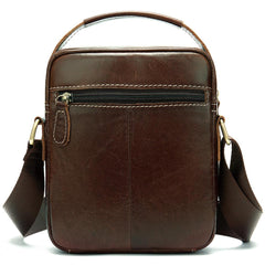 Fashion Brown Leather Men's Small Vertical Courier Bag Messenger Bag Side Bag For Men - imessengerbags