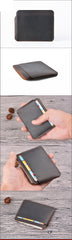 Vintage Brown Leather Men's Front Pocket Wallet Black Slim Card billfold Wallet Small Wallet For Men - imessengerbags