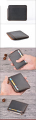 Vintage Brown Leather Men's Front Pocket Wallet Black Slim Card billfold Wallet Small Wallet For Men