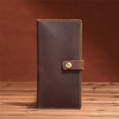 Slim Mens Leather Bifold Long Wallet Bifold Long Wallet for Men - imessengerbags