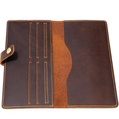 Slim Mens Leather Bifold Long Wallet Bifold Long Wallet for Men - imessengerbags