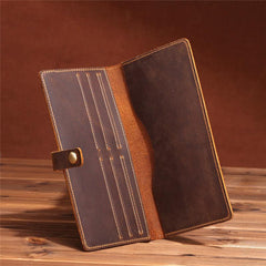 Slim Mens Leather Bifold Long Wallet Bifold Long Wallet for Men - imessengerbags