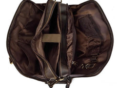 Vintage Leather Mens 14inch Briefcase Handbags Laptop Bag Work Bag For Men