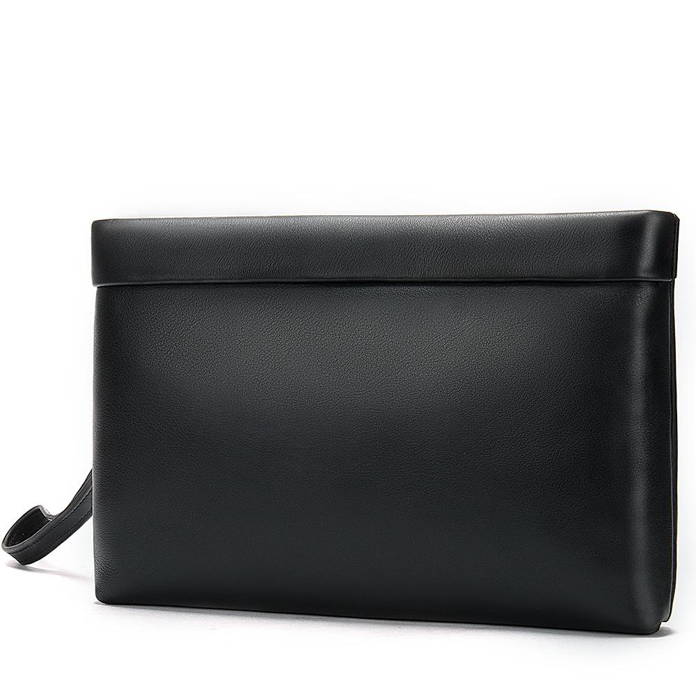 Fashion Black Leather Men's Clutch Purse Clutch Bag Wristlet Bag For Men - imessengerbags