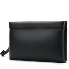 Fashion Black Leather Men's Clutch Purse Clutch Bag Wristlet Bag For Men - imessengerbags