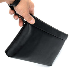 Fashion Black Leather Men's Clutch Purse Clutch Bag Wristlet Bag For Men - imessengerbags