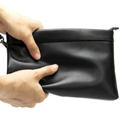 Fashion Black Leather Men's Clutch Purse Clutch Bag Wristlet Bag For Men - imessengerbags