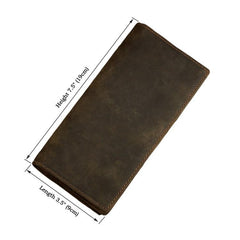 Slim Vintage MENS Leather Bifold Wallet Long and Small Wallet billfold Wallet for MEN - imessengerbags