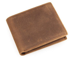 Slim Vintage MENS Leather Bifold Wallet Long and Small Wallet billfold Wallet for MEN - imessengerbags