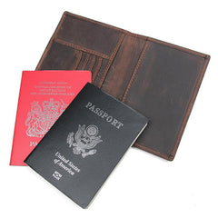 Slim RFID Men's Leather Bifold Passport Wallet Travel Wallet Ticket Wallet For Men - imessengerbags