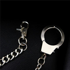 Badass Silver Mens Pants Chain Cool Hand-Cuffs Wallet Chain For Men