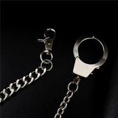 Badass Silver Mens Pants Chain Cool Hand-Cuffs Wallet Chain For Men