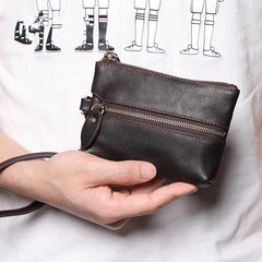 Small Leather Men's Key Wallet Car Key Holder Coin Wallet Change Holder For Men - imessengerbags