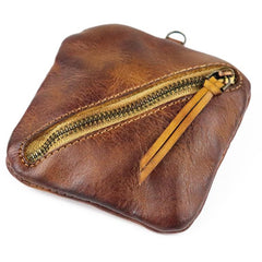 Vintage Small Leather Men's Coin Holder Change Wallet Change Holder For Men - imessengerbags