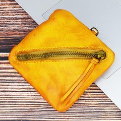 Vintage Small Leather Men's Coin Holder Change Wallet Change Holder For Men - imessengerbags