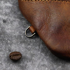Vintage Small Leather Men's Coin Holder Change Wallet Change Holder For Men