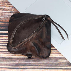 Vintage Small Leather Men's Coin Holder Change Wallet Change Holder For Men - imessengerbags