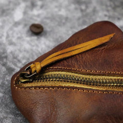 Vintage Small Leather Men's Coin Holder Change Wallet Change Holder For Men - imessengerbags