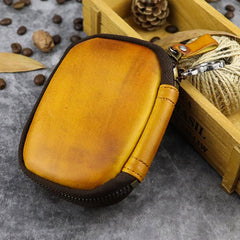 Cool Black Leather Men's Key Wallet Zipper Car Key Holder Card Wallet For Men - imessengerbags