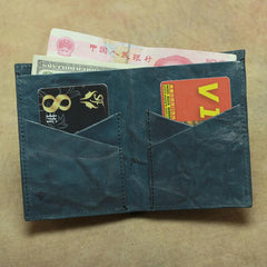 Vintage Brown Leather Men's Bifold Small Wallet Black Slim Vertical billfold Wallet For Men - imessengerbags