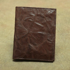 Vintage Brown Leather Men's Bifold Small Wallet Black Slim Vertical billfold Wallet For Men - imessengerbags