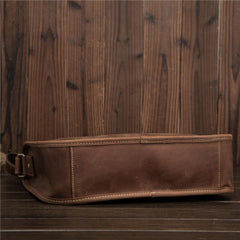 Vintage Brown Leather Men's Side Bag Coffee Courier Bag Shoulder Bag For Men - imessengerbags