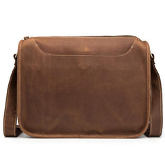 Vintage Brown Leather Men's Side Bag Coffee Courier Bag Shoulder Bag For Men - imessengerbags
