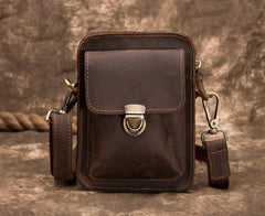 Simple Retro Leather Mens Tablet Messenger Bag Small Side Bag Messenger Bag For Men - imessengerbags