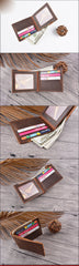 Vintage Mens Brown Leather's Bifold Small Wallet Black Front Pocket Wallet For Men - imessengerbags