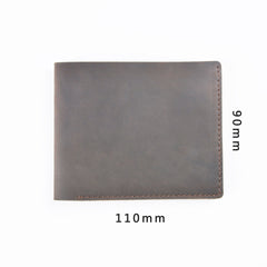Vintage Mens Brown Leather's Bifold Small Wallet Black Front Pocket Wallet For Men