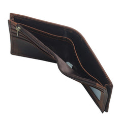 RFID Leather Mens Small Bifold Wallet billfold Wallets Front Pocket Wallets for Men - imessengerbags