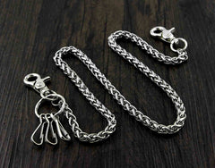 BADASS SILVER STAINLESS STEEL MENS KEY BIKER WALLET CHAIN CHAIN PANTS CHAIN WALLET CHAIN FOR MEN - imessengerbags