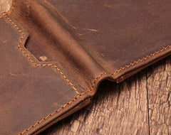 Simple Vintage Mens Leather Small Wallet Bifold billfold Wallet for Men - imessengerbags