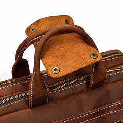 Vintage Leather Briefcase Handbag 14inch Laptop Bag Business Bag Shoulder Bags For Men - imessengerbags