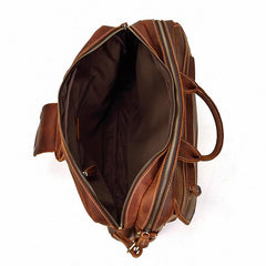 Vintage Leather Briefcase Handbag 14inch Laptop Bag Business Bag Shoulder Bags For Men - imessengerbags