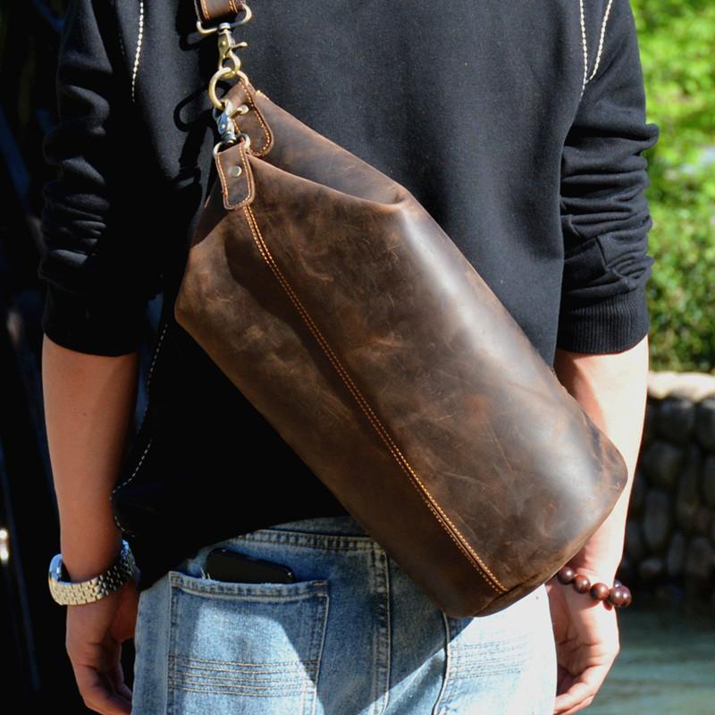 leather chest bag
